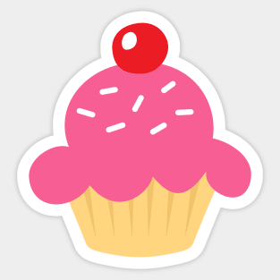 Cupcake with pink frosting Sticker